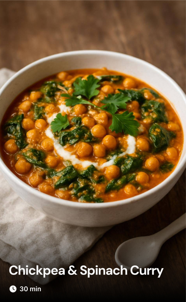 Chickpea & Spinach Curry